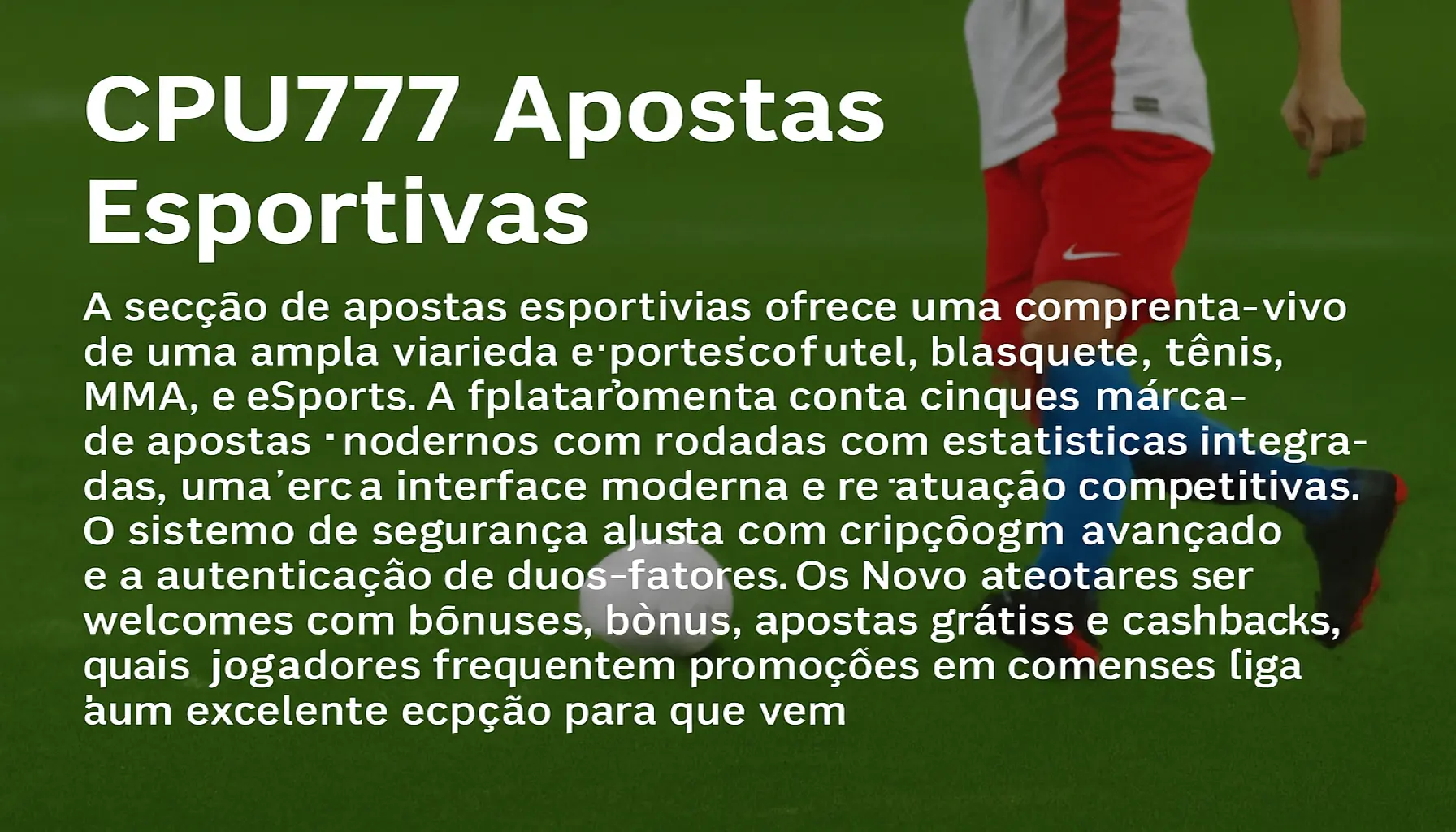 Apostas esportivas no cassino online CPU777